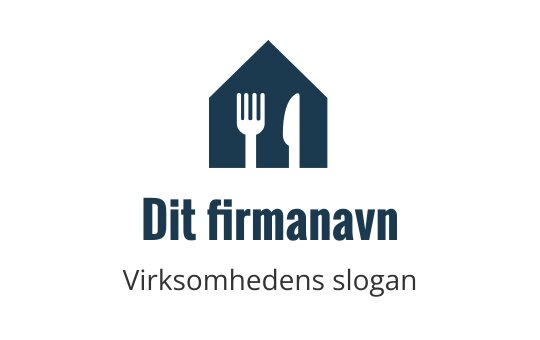 Moderne logo design med en hus-silhuett og gaffel- og kniv-elementer