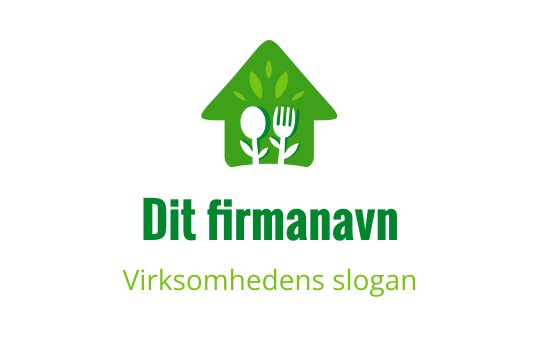 Moderne grønn huslogo med gaffel- og skjeelementer