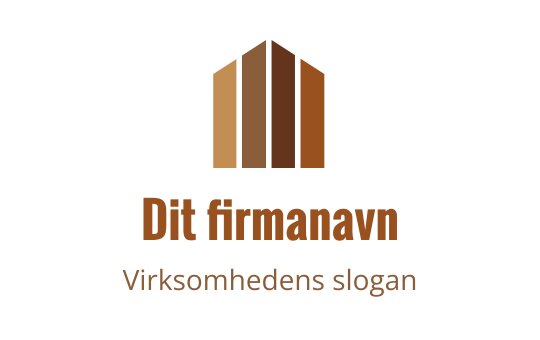 Moderne logo design med en stilisert bygning i varme brune toner