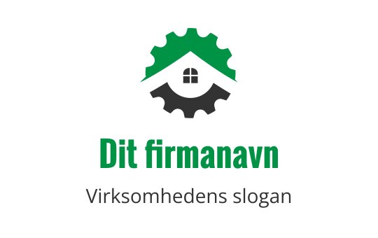 Moderne logo design med et hus i en tannhjulform