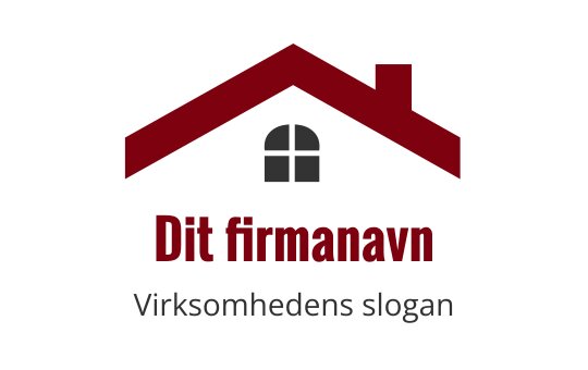 Moderne rødt hus logo design med vindu og pipe