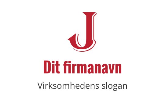 Fet rød bokstav J logo design med et krok-element