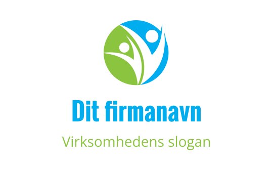 Moderne logo design med abstrakte figurer i blå og grønne sirkler