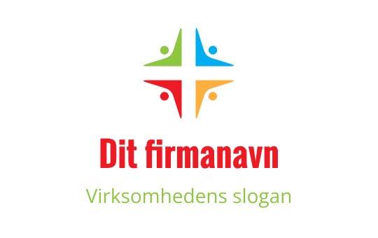 Fargerik logo med en stjerneform og fire menneskefigurer