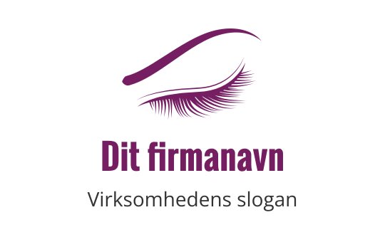 Elegant logo design med en stilisert vipp i lilla nyanser