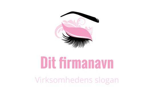 Elegant logo design med et rosa blad og dekorative svinger
