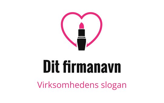 Stilig logo design med leppestift inni en hjerteform