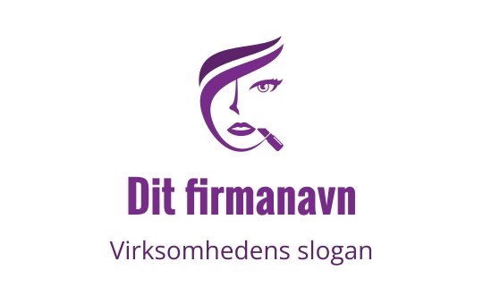 Elegant lilla logo med en stilisert kvinnes ansikt og flytende hår