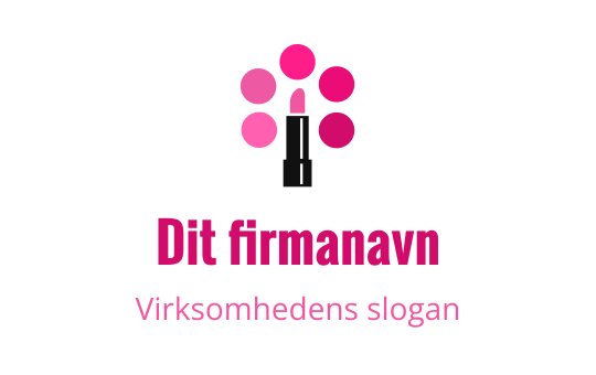 Stilig logo design med leppestift og fargerike sirkulære elementer