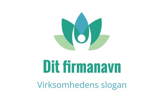 Moderne logo design med en stilisert figur omgitt av grønne blader