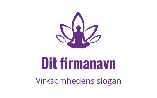 Rolig lilla lotuslogo med en mediterende figur