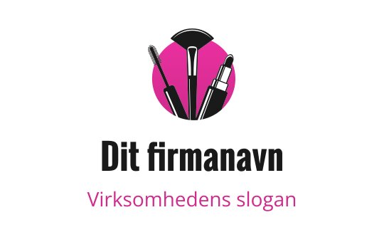 Fet logo design med sminkeverktøy i en rosa sirkel
