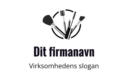 Elegant logo design med ulike sminkebørster i en vifteformasjon
