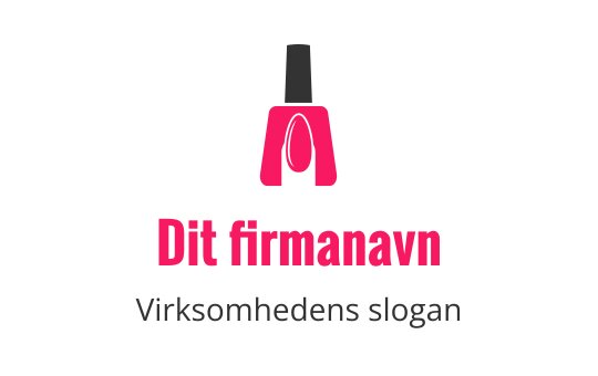 Stilig rosa neglelakk logo design med en elegant flaske silhuett