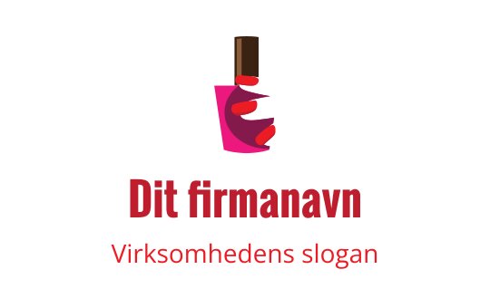 Kreativ logo design for neglelakk med en rosa flaske og røde detaljer