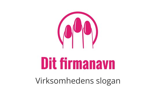 Stilig logo med tre rosa negler under en sirkulær kontur