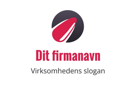 Moderne logo design med en rød bladform på en mørk sirkel