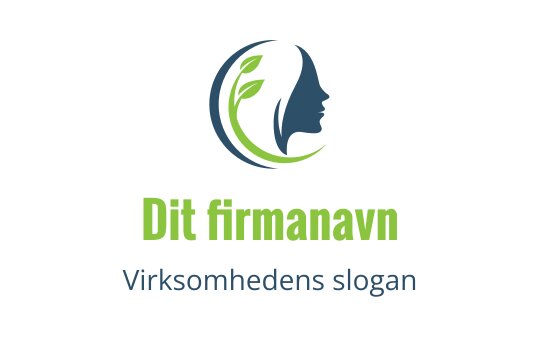 Moderne logo design med en profil silhuett og grønne blader