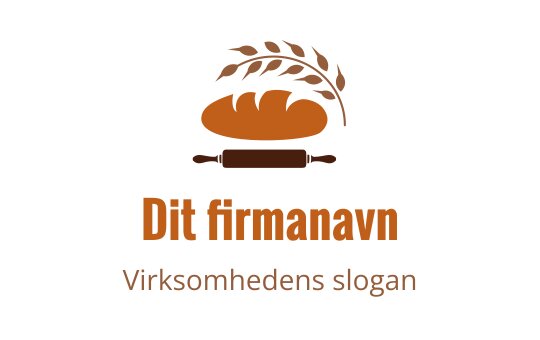 Varm brun logo med et brød og en kjevle