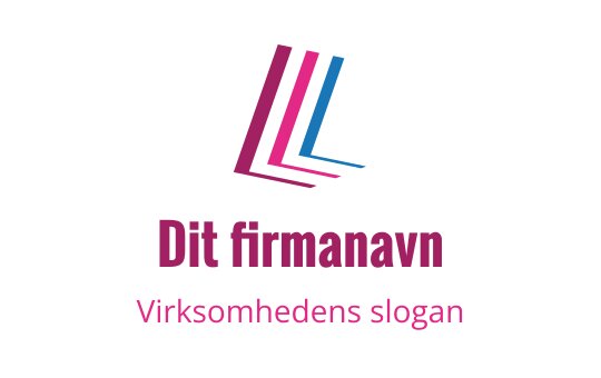 Moderne lagdelt logo design med rosa og blå elementer
