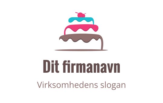 Lekent kake logo design med fargerik glasur og et kirsebær på toppen