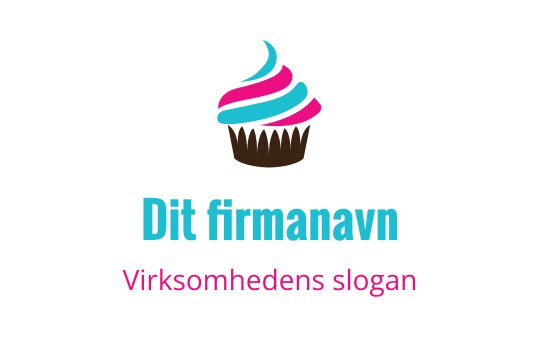 Fargerik logo design av cupcake med snurret rosa og blå glasur