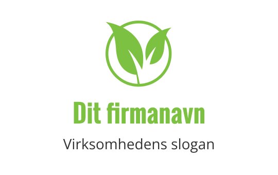 Moderne grønn logo med to blader i en sirkulær kontur