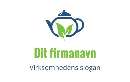Moderne tekanne logo design med grønne blader som stikker ut fra tuten