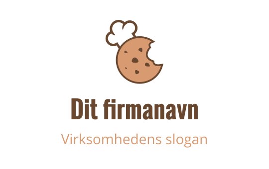 Lekent kake-logo design med et bitt tatt ut og kokkehatt
