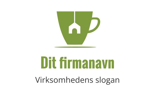 Moderne grønn kaffekopp logo design med hus silhuett