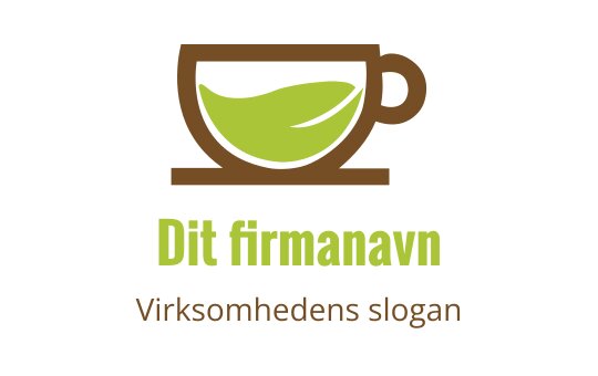 Moderne logo design av kaffekopp med et grønt blad