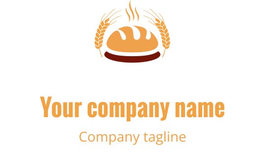 Moderne logo design i mørkerød og korall med stiliserte brød-elementer