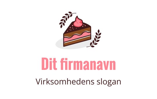 Deilig kake logo design med rosa glasur og sjokoladelag
