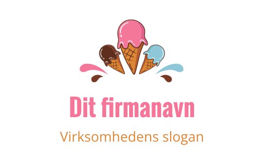 Lekent iskremkjegle logo design med fargerike kuler og sprut