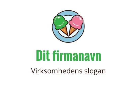 Lekent iskremlogo med to kuler i kjeks