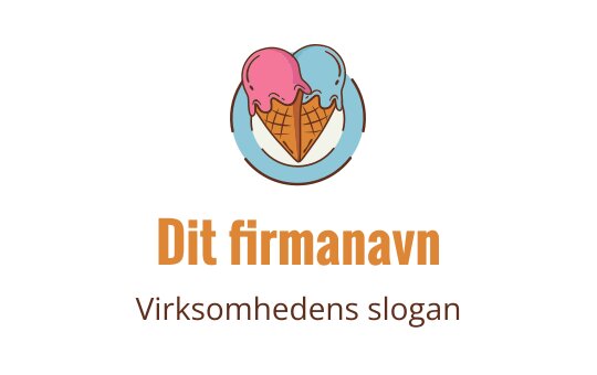 Fargerik iskremkjeks logo design med rosa og blå kuler