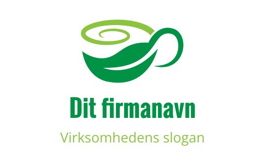 Moderne grønn logo med en virvlende kopp og bladdelementer