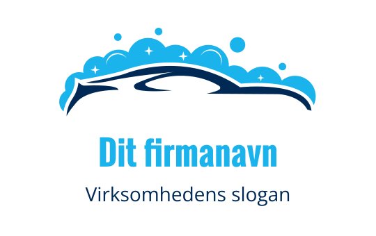 Rent blå billogo design med bobler og glatte kurver