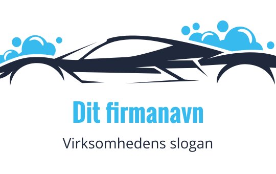 Elegant billogo design med blå bobler og mørk silhuett