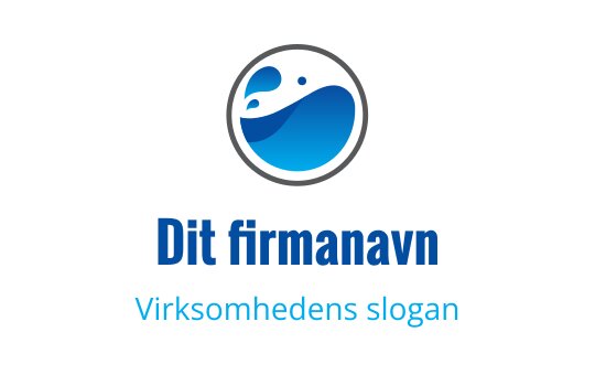 Moderne sirkulær logo med blå bølger og svart kontur