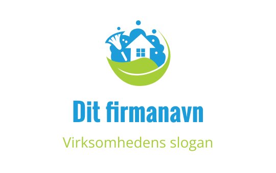 Fargerik logo med et hus omgitt av naturelementer