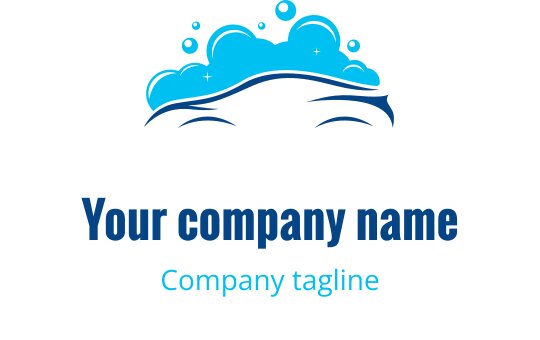 Rent blå bølge logo design med bobler og flytende linjer