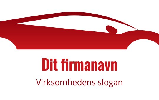 Strømlinjeformet logo design av rød bilsilhuett med fet typografi