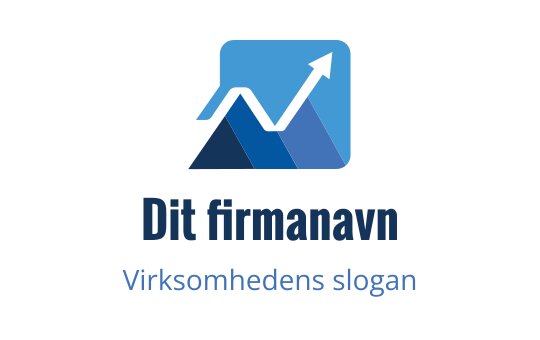 Moderne blå logo med oppadgående piler og lagdelte fjell
