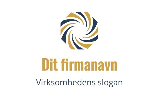 Moderne svirrende logo design i blå og gulltoner