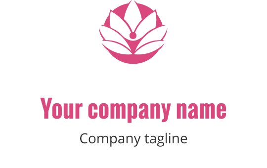 Elegant rosa lotus logo design med lagdelte kronblader