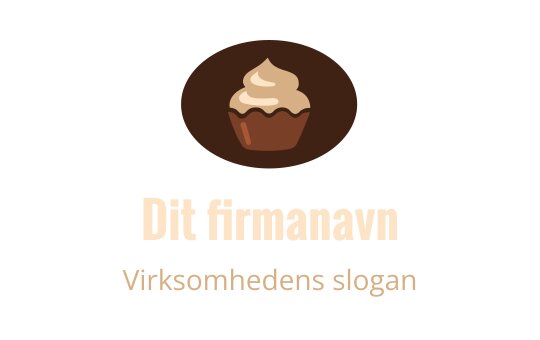Cupcake logo med brun bakgrunn og kremfrosting