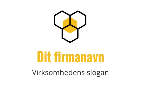 Moderne logo design med en gul geometrisk form over fet tekst