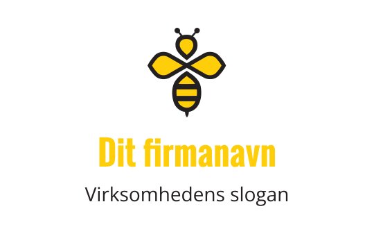 Lekent bie logo design i gule og svarte farger