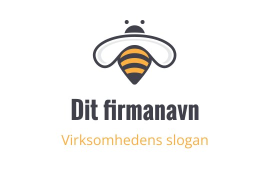 Lekent bie-logo design med oransje striper og en sirkulær glorie